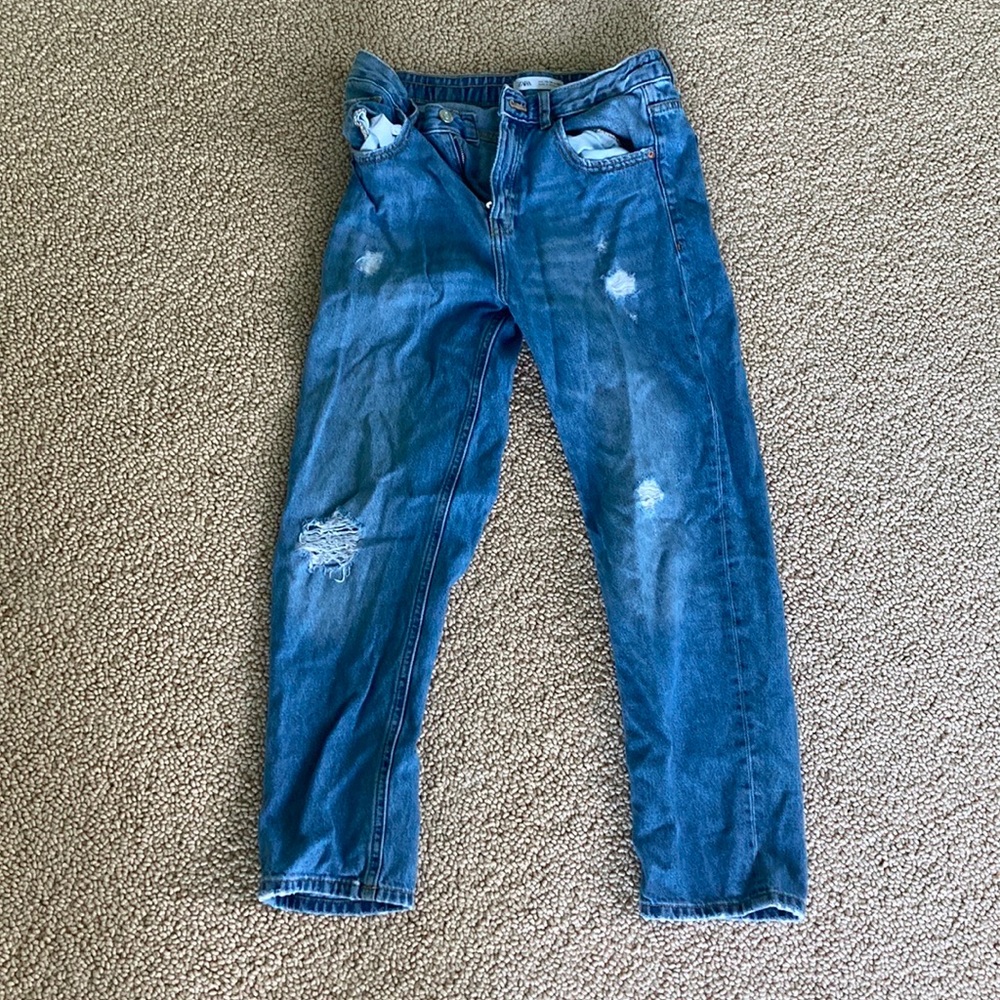 zara girls mom fit jeans